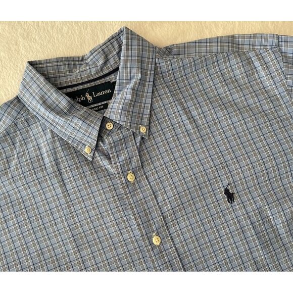 Lauren Ralph Lauren Other - Ralph Lauren Shirt Men XXL BLUE Plaid Cotton Button Down EUC Classic ~ Fast Ship